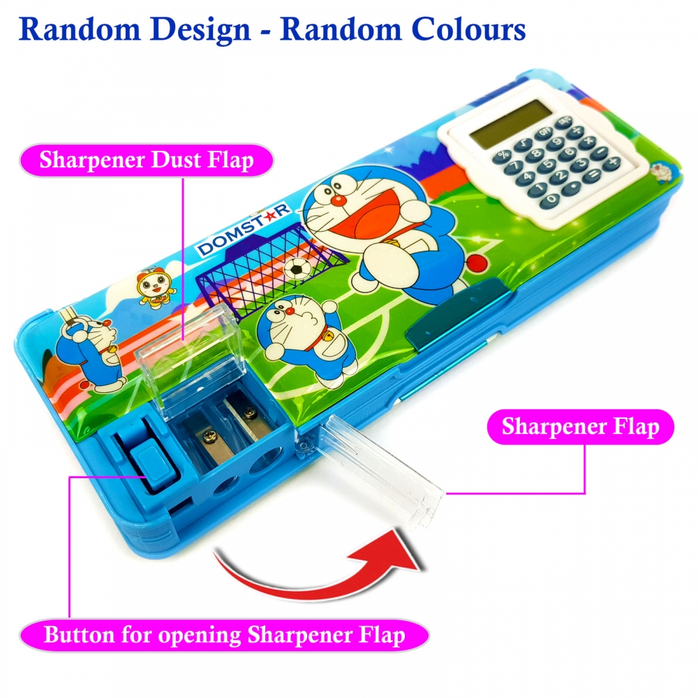 Buy DOMSTAR Cartoon Magnetic Pencil Box with Built-in Calculator