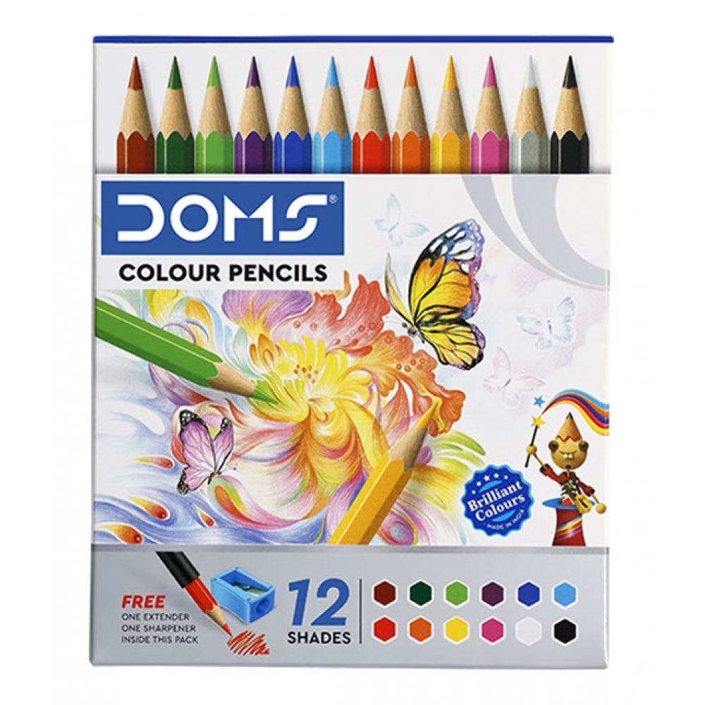 Buy Doms Colour Pencils 12 Shades online @  - School &  Office Supplies Online India