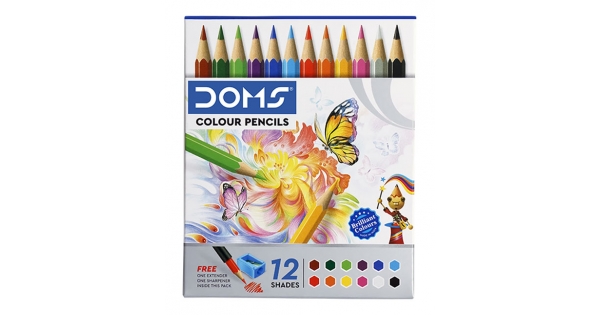 Buy DOMS Drawing Book + BI Colour pencil (6pencil) + Oil Pastel (12shades)  + Water Coloour Cake (12shades) + Wax Crayon (12shades) + Water Colour Pen  (12shades) + Glitter (6shades) + Pencil +