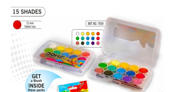 Buy Doms Water Colour Cakes 15 Shades 15 Pcs Online At Best Price of Rs 25  - bigbasket