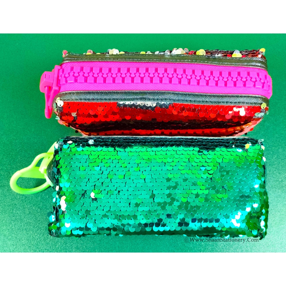 Buy Fancy Sequence Pouch with Big Size Zip Chain online